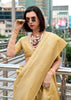 Golden Beige Woven Kanjivaram Silk Saree