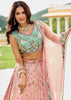 Elegant Pink Tissue Embroidered Wedding Lehenga