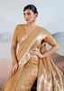 Marigold Yellow Woven Banarasi Tissue Silk Saree