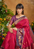 Scarlet Red Woven Banarasi Silk Saree