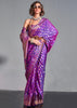 Royal Purple Dual Tone Banarasi Soft Silk Saree (10158668480705)