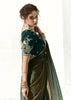Hunter Green Designer Organza Tissue Silk Saree