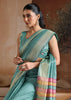 Radiance Blue Woven Banarasi Silk Saree