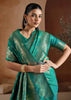 Marine Green Woven Banarasi Silk Saree
