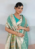 Ocean Green Woven Banarasi Tissue Silk Saree