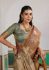Hazel Brown Woven Tussar Silk Saree