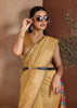 Golden Beige Woven Banarasi Silk Saree