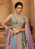 Multicolored Georgette Embroidered Sequins Lehenga Set
