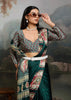 Hunter Green Printed Satin Silk Saree