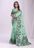 Sea Green Woven Cotton Linen Silk Saree