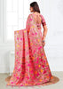 Peach Pink Woven Linen Cotton Silk Saree