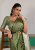 Sage Green Woven Satin Silk Saree