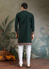 Hunter Green Embroidered Stitched Kurta Set