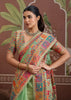 Pista Green Woven Cotton Kashmiri Jamewar Saree
