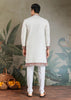 Snow White Embroidered Stitched Kurta Set