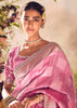 Bloom Pink Banarasi Designer Silk Saree With Embroidered Blouse