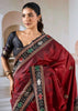 Maroon Red Patola Silk Saree