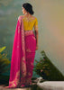 Rani Pink Woven Embroidered Banarasi Silk Saree