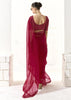 Beet Red Designer Organza Tissue Silk Saree