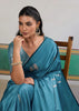 Heritage Blue Woven Satin Silk Saree