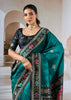 Peacock Blue Patola Silk Saree