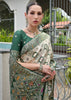 White & Green Woven Banarasi Patola Silk Saree