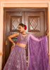Lilac Purple Embroidered Net Lehenga