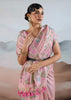 Baby Pink Woven Tissue Silk Saree