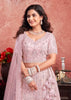 Mist Pink Net Embroidered Bridal Lehenga