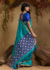 Peacock Blue Woven Cotton Silk Saree