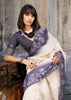 Midnight Blue Printed Cotton Silk Saree