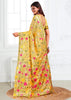 Vibrant Yellow Woven Linen Cotton Silk Saree