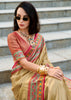 Royal Golden Banarasi Tissue Silk Saree with Contrast Border