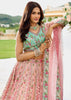 Elegant Pink Tissue Embroidered Wedding Lehenga