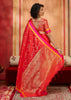 Cherry Red Woven Banarasi Silk Saree