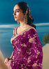 Magenta Pink Satin Organza Embroidered Saree