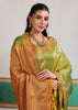 Kiwi Green Woven Tussar Silk Saree