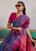 Lilac Purple Banarasi Silk Saree