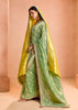 Grass Green Woven Banarasi Designer Tissue Silk Saree With Embroidered Blouse