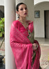 Dusty Green & Pink Printed Tussar SIlk Saree