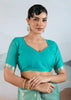 Ocean Green Woven Banarasi Tissue Silk Saree