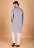 Dove Grey Sequence Kurta Set with Dupatta