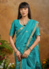 Azure Blue Woven Banarasi Silk Saree