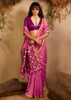 Carmine Pink Woven Cotton Silk Saree
