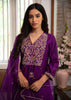 Royal Iris Purple Embroidered Saree (10702047117505)