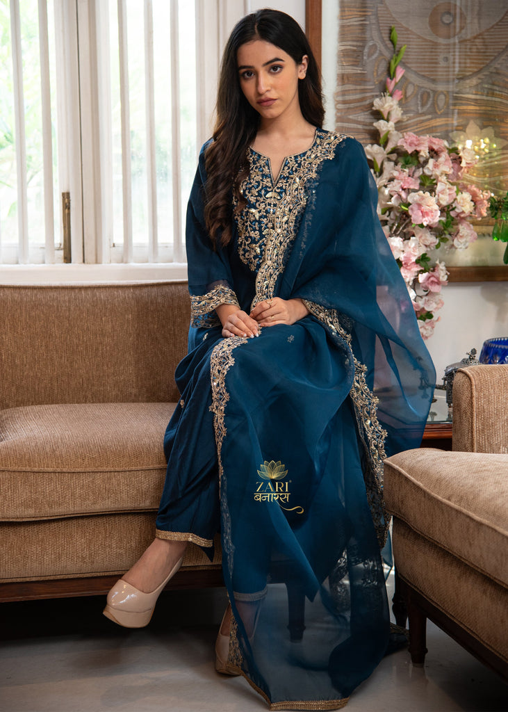 Teal Trellis Bloom Suit (10702043971777)