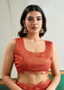 Spicy Orange Woven Tussar Silk Saree