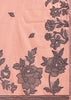 Salmon Peach Woven Cotton Linen Silk Saree