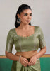 Sage Green Woven Satin Silk Saree