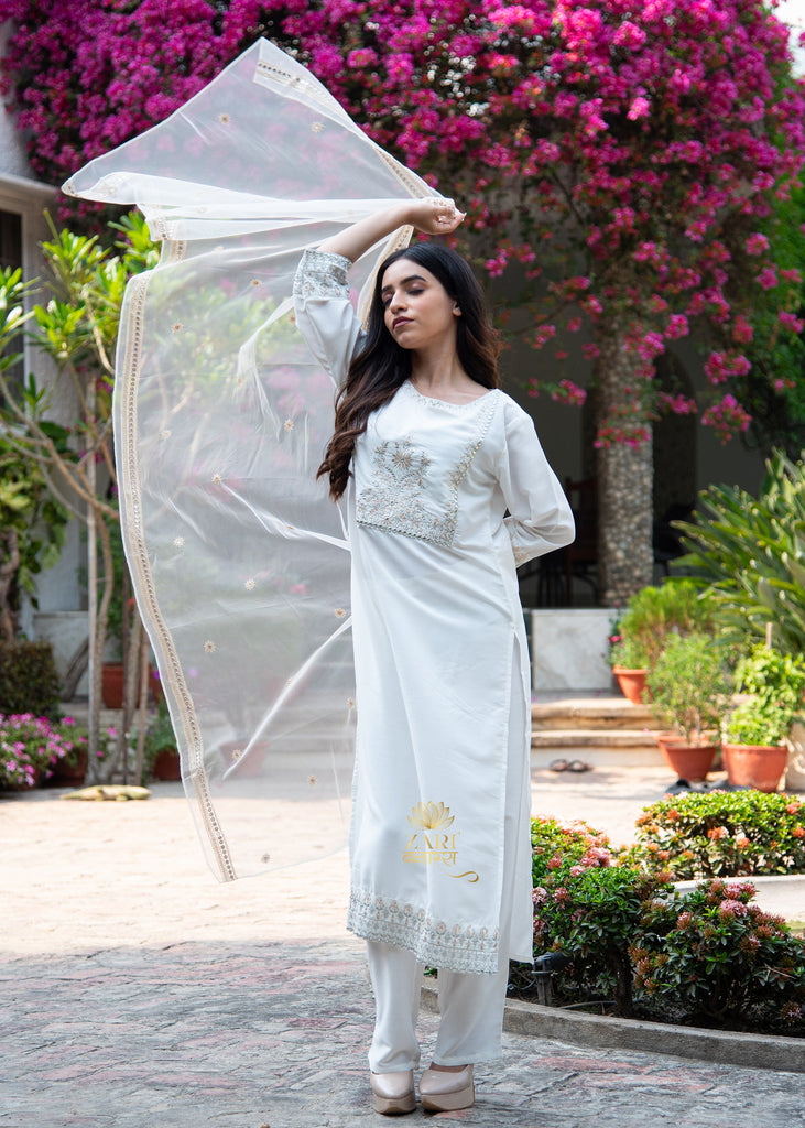 Ivory Glimmer Silk Suit (10702047707329)